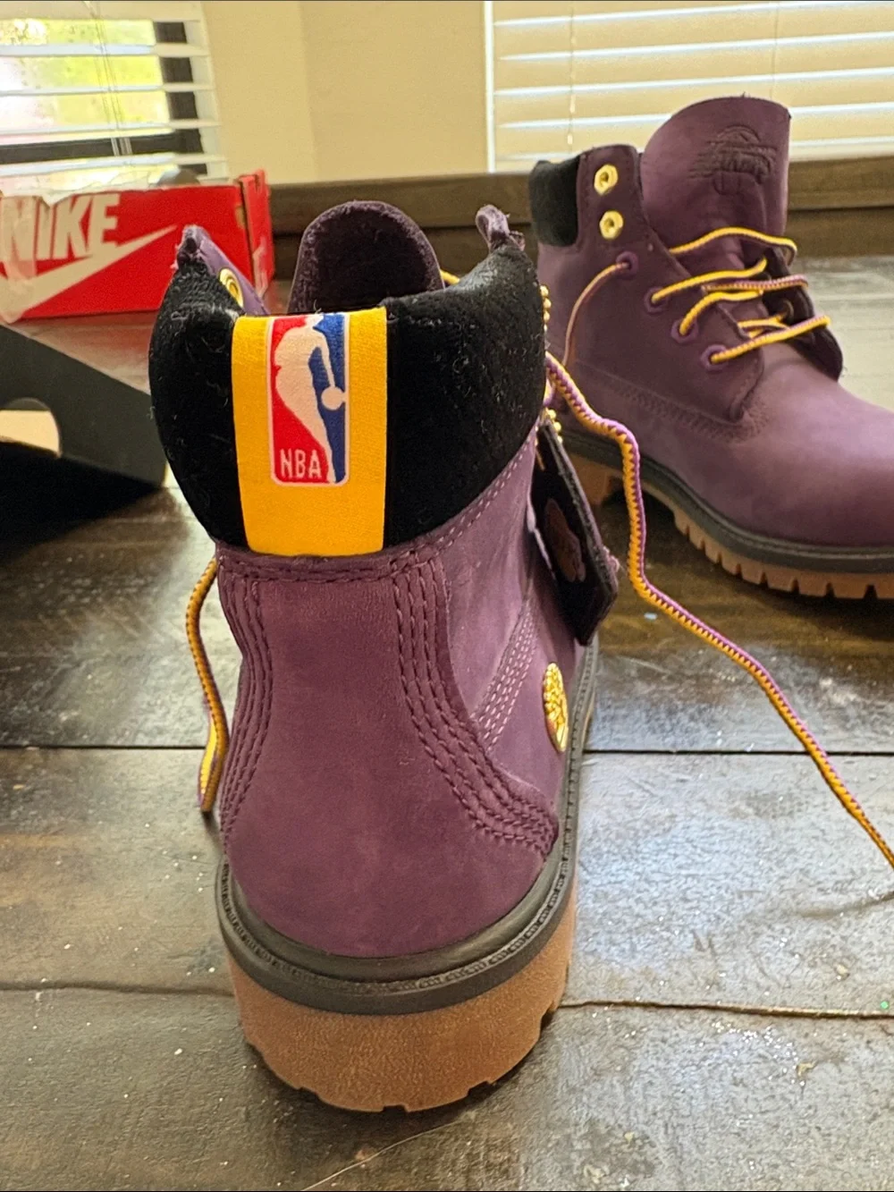 Timberland Kids Purple and Yellow Lace-Up Waterproof Boot